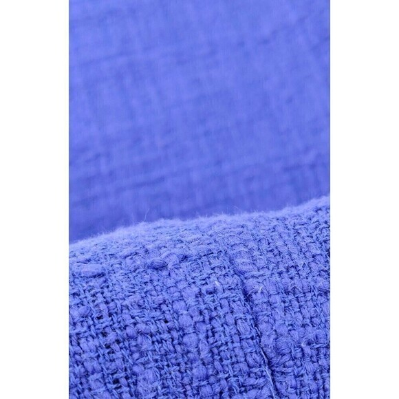 J Crew Black Label Pencil Skirt Womens 0 Blue Tweed Textured Fringe-Hem Career - Picture 9 of 13